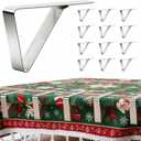 12 Pieces Tablecloth Clips, Waterproof Stainless Steel Table Cloth Holder Clips, Windproof Picnic Table Cover Clamps for Securing Tablecloths Indoor Outdoor Party, Wedding, Christmas, Camp (12, Small)
