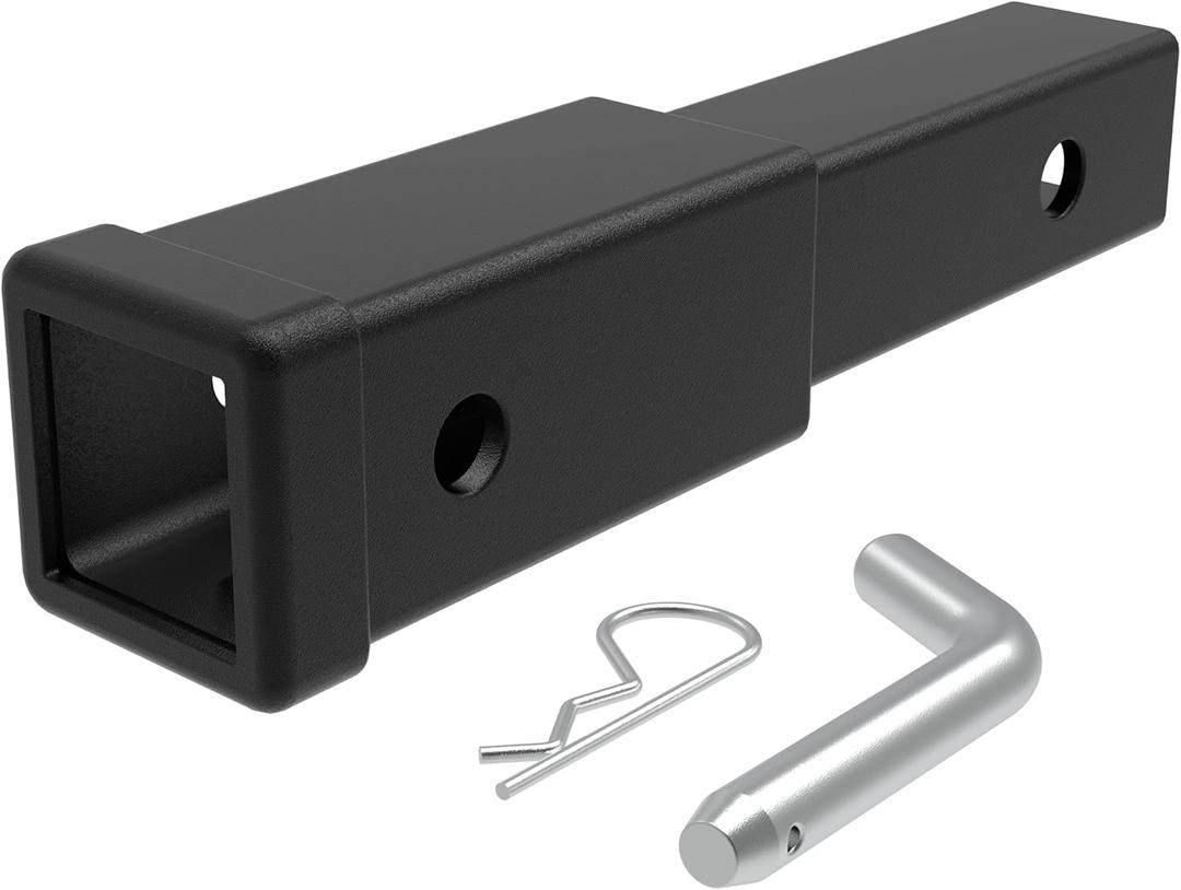 2 Inch Receiver Hitch Extender with 8 Inch Hitch Extension Length Provides More Clearance from Spare Tire and Tailgate