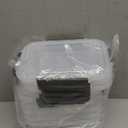 YORY 5 cup Plastic Food Storage Containers with Lids Nestable Freezer Dishwasher Safe Rectangle Meal Prep Container Set,5-Pack