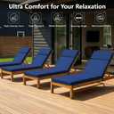 72 x 21 Inch Outdoor Chaise Lounge Cushions Set of 4 - Removable Cover, 4-Section Design, Water-Repellent & Fade-Resistant, 6 Tie Straps, Replacement for Patio & Pool Chairs - Navy