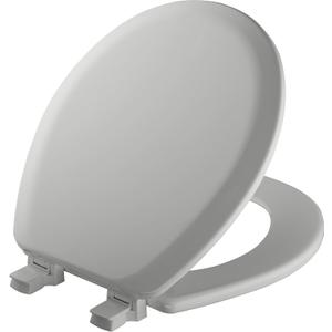 Mayfair Cameron Silver Toilet Seat, Non Slip Heavy Duty Wood, Easy Clean, Made in USA, Round
