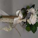 Wedding Bouquets for Bride Bridesmaid,White Champagne Artificial Roses Flowers for Wedding Church Decoration (6.5in)