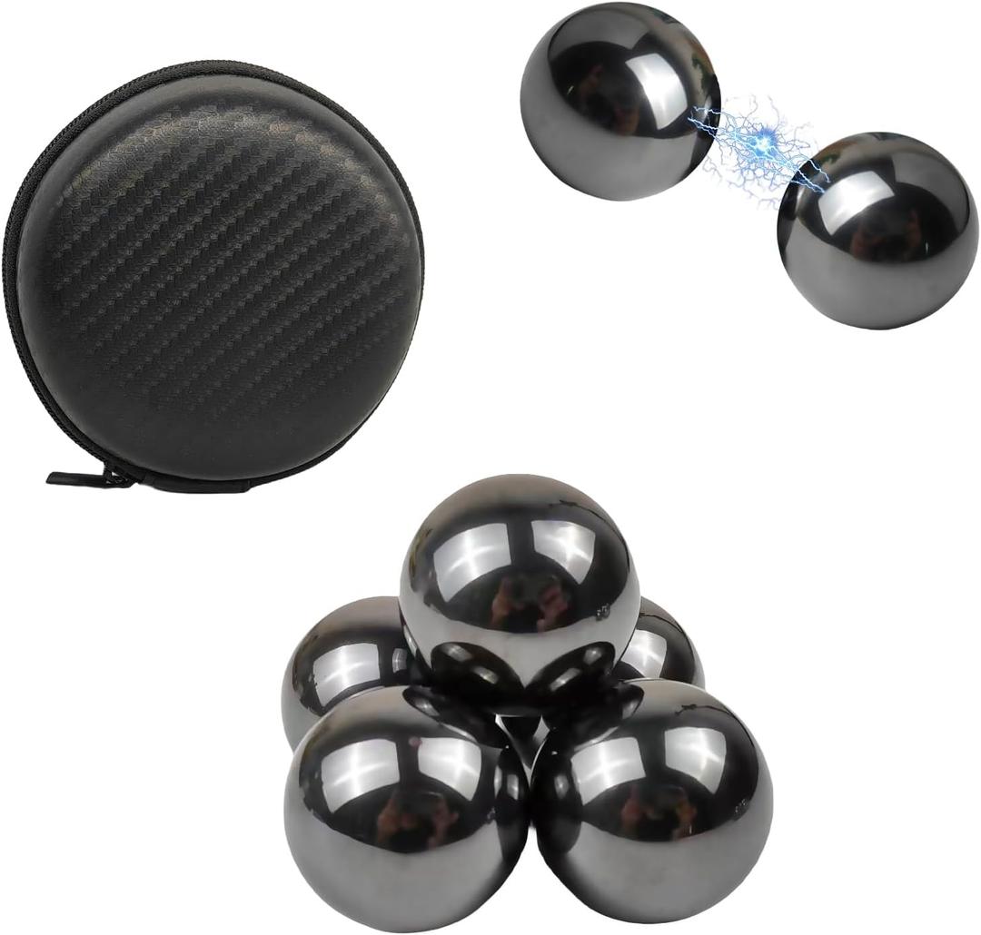 YANZHE Cool Giant Magnetic Stone Balls Fidget Toy for Adults, Large Magnetic Stone Balls Fidget Toy, Magnet Beads for Desktop Decoration and Stress Relief, Anti-Anxiety Gift (Black 5 Pack)