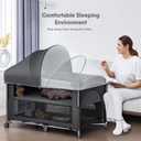 Obee Odee 4 in 1 Baby Bassinet, Pack and Play, Bedside Crib Sleeper, Diaper Changer - Comes with Mattress, Mosquito NetBottom Storage and Toy Bar for Newborn to Toddles