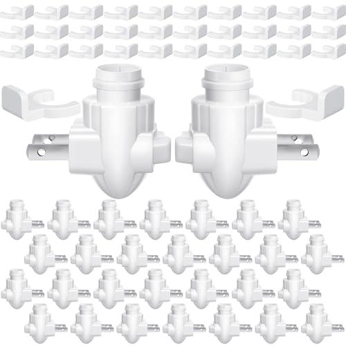 Tuanse 30 Sets Plug in Night Light Module Night Light Base with Shade Mounting Clip Plastic Lights Rotating Base for Making Your Own Decorative (White)