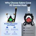 Snorkeling Gear for Adults Teen, Full Face Snorkel Mask with Ear Equalization, Quick Release Anti-Leak and Anti-Fog with Mesh Bag, Flexible Dry Top Snorkel, Beach, Pool