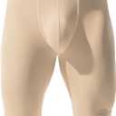 YUFEIDA Men's Compression Half Tights Leggings Sheer Swimwear Shorts Trunks Pant(Buff M)