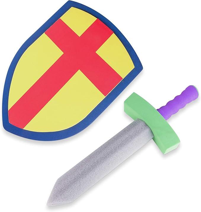 Super Z Outlet Children's Foam Toy Medieval Joust Sword & Shield Knight Set Lightweight Safe for Birthday Party Activities, Event Favors, Toy Gifts Pack of Ten