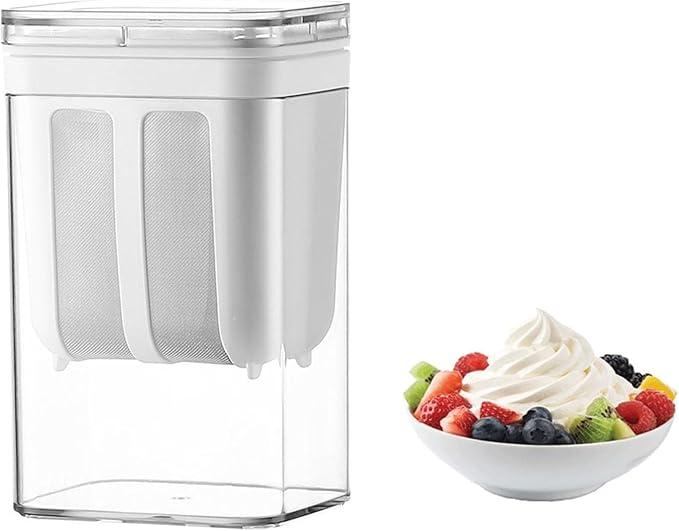 1100MLGreek Yogurt Maker - Ultra Fine Yogurt Strainer, Reusable Rice Tea Juicing Food Sieve Strainer (M)