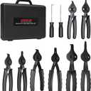 WISEUP 10-Piece Snap Ring Pliers Set, Heavy Duty Internal/External Circlip Pliers Kit with Straight Bent Pliers Hook an Pick, Straight/Bent Jaw Tips for C-Clip Ring Remover with Storage Case
