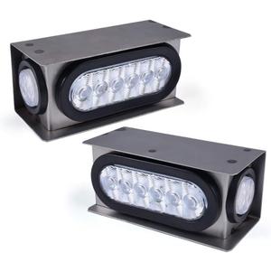 1 Pair Steel Trailer Housing Box w/ 6" OVAL Clear Lens Tail LED Light And 2" Round Clear Marker LED Light Rear Lamp Assembly Pilotos Traseros Conjunto