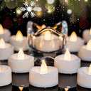 merrynights LED Candles, Tea Lights Candles Battery Operated Bulk, 24-Pack Long-Lasting 200 Hours Flameless Tealight Candles, Realistic Tea Lights for Halloween Christmas Wedding, 1.5'' D X 1.25'' H