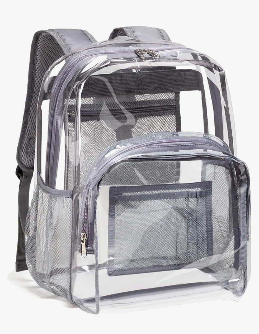 Vorspack Clear Backpack Heavy Duty PVC Transparent Backpack with Reinforced Strap Stitches & Large Capacity for College Workplace Security