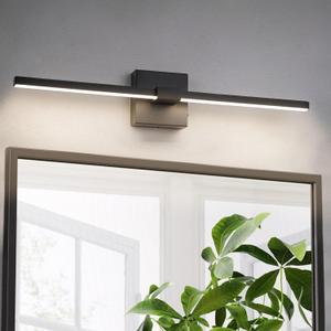 URSOLA Black Bathroom Light Fixtures, 24 inch Modern LED Vanity Lighting Over Mirror, 3CCT Dimmable Wall Sconces for Bedroom