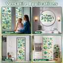 2 x St Patricks Day Window Clings for Glass Windows, Saint Patrick's Day Shamrock Decor, Spring Window Sticker Decal for Gifting and Holidays, 8 Sheets
