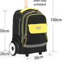 Rolling Laptop Bag for 15.6 Inch Laptop,Roller Bag,Backpack with Wheels, 20 Inch Wheeled Computer Bag，Black/Yellow, Large