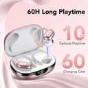 Ear buds Wireless Earbuds Bluetooth 5.3 Headphones 60hrs Playtime with Digital Display Sports Wireless Headphones with Earhook Deep Bass IPX7 Waterproof Over-Ear Earbuds for Android iOS Workout Rose