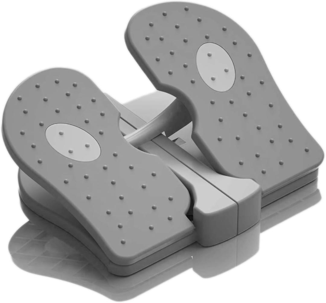 ZUFUMI Mini Foldable Leg Exerciser Portable Foot Pedal Exercise Machine Under Desk Stepper Exercising Leg Muscles Physical Therapy Leg Exercise Relieves Varicose Veins at Home Office (Grey)
