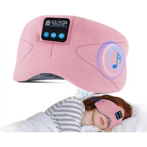LOVE EYE Sleep Headphones Bluetooth 5.4 Sleeping Eye Mask Wireless Music Earphones with HD Speakers for Side Sleepers Total Blackout Cotton Mask for Travel, Home, Office, Unique Gifts