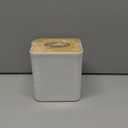 RETON 1 Pack Tissue Box Cover, Square Plastic Tissue Holder with Bamboo Cover Plate, Cube White Paper Organizers for Living Room, Office, Home Decor, Night Stand