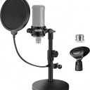 InnoGear Mic Stand Desk, Adjustable Desktop Microphone Stand Table with Shock Mount Mic Clip Pop Filter 3/8" to 5/8" Adapter for Blue Yeti Hyper X QuadCast S AT2020 Fifine K669B Shure SM58 SM48 PGA48