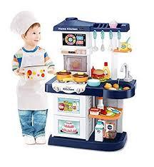 PETERSVILLE Kids Big Size Kitchen Set Toys Set for Girls with Realistic Lights & Sounds, Simulation of Spray, Play Sink with Running Water