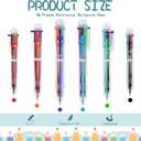 Aodaer 96 Pieces Multicolor Ballpoint Pens, 0.5 mm 6 Colors Transparent Barrel Ballpoint Pen, 6-in-1 Multicolor Retractable Pens for Office Supplies Party Favors Gifts