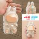 2 x Protective Case for LABUBU, Clear Figure Display Bag with Keychain, Plastic Protective Cover, Storage Transparent PVC Bag Hanging Model (Doll Not Include, Style B Sitting)