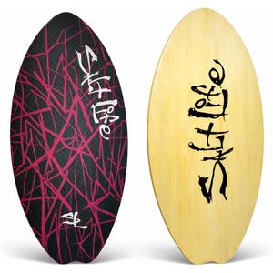 SALT LIFE Wooden Skimboard for Beach Skimming, High-Gloss Coated Wood Skim Board with EVA Traction Pad, Beginner-Friendly for Kids, Teens & Adults, 39"