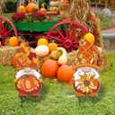 RJZZ 2 Pack Outdoor Thanksgiving Gnomes Fall Yard Signs Thanksgiving Outdoor Decorations 22.5" Fall Yard Stakes Pumpkin Sunflower Harvest Decor for Porch Garden Yard Lawn