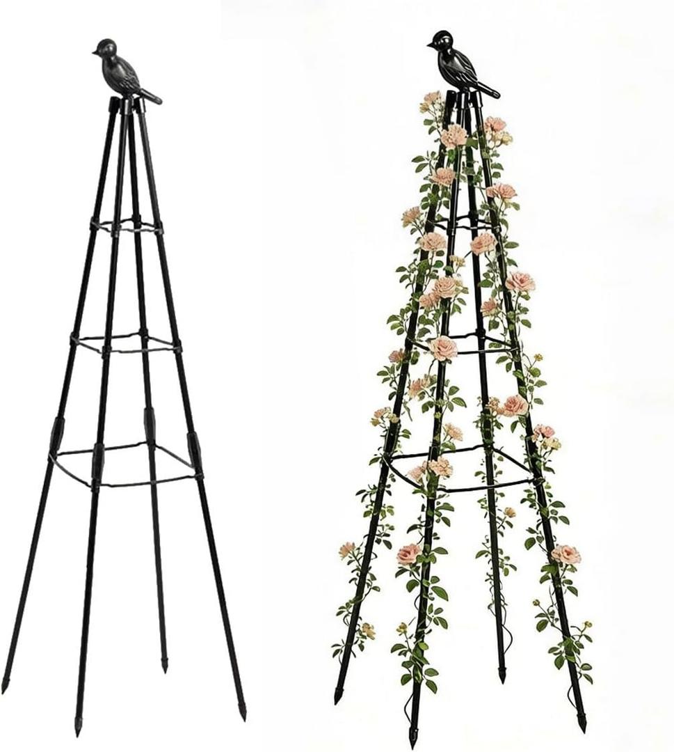Garden Trellis, Support Plant Stand for Climbing Plants Outdoor and Indoor Trellis, Potted Plants Flowers Vegetables and Vines, Tomato Cage Tower - 1 Pack