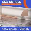 Flexible Quad Moulding, Peel and Stick, Corner Moulding Trim, Waterproof Rubber Quad Moulding, Suitable for Use on Floors, Bathrooms and Countertops (0.7 W x 0.86 H x 79 L,Brown)