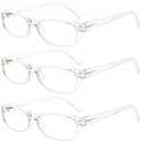 VIDEBLA 5 Pack Computer Reading Glasses Men and Women Anti Eyestrain Blue Light Blocking Glasses for Reading (5 Clear, 4.00)