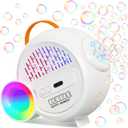 Bubble Machine for Kids Toddlers,Automatic Bubble Maker with RGB Light,Rechargeable Type-C Charge Bubble Blower,Bubble Toy for 3 4 5 6 7 Year Old Boy Girl,Outdoor Party Wedding Birthday Gifts (White)