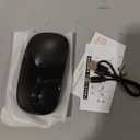 Wireless Bluetooth Mouse Rechargeable Laptop Mice with LED Use Portable(BT5.2 and USB 2.4G) Dual Mode Connection Silent Slim Computer Mouse for Laptop/iPad Tablet/Apple MacBook/PC(Black Pearl)