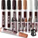 Ram-Pro Furniture Markers Touch Up Repair System - 12Pc Scratch Restore Kit - 6 Felt Tip Wood Markers, 6 Wax Stick Crayons | Colors: Maple, Oak, Cherry, Walnut, Mahogany, Black