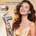 8 in 1 Hot Air Brush Hair Styler, High-Speed Hair Dryer Brush with Auto Wrap Curlers, Foldable Ionic Blow Dryer Brush for Fast Drying, Volumizing & Curling, Multi-Styling Tool (Gifts for Women)