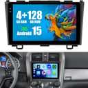 4+128G Radio for Honda CRV 2007 2008 2009 2010 2011, 9" Touch Screen for CRV Bluetooth Radio with Wireless CarPlay, 5GHz WiFi, Bluetooth 5.0, EQ, GPS Navigation, 1280 * 720, Backup Camera