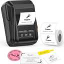 SUPVAN T50M Pro Bluetooth Label Maker Machine with Tape, Wide Waterproof Label, Versatile App with 40 Fonts and 450+ Icons, Inkless Labeler for Home, Kitchen, School, Office Organization, Black