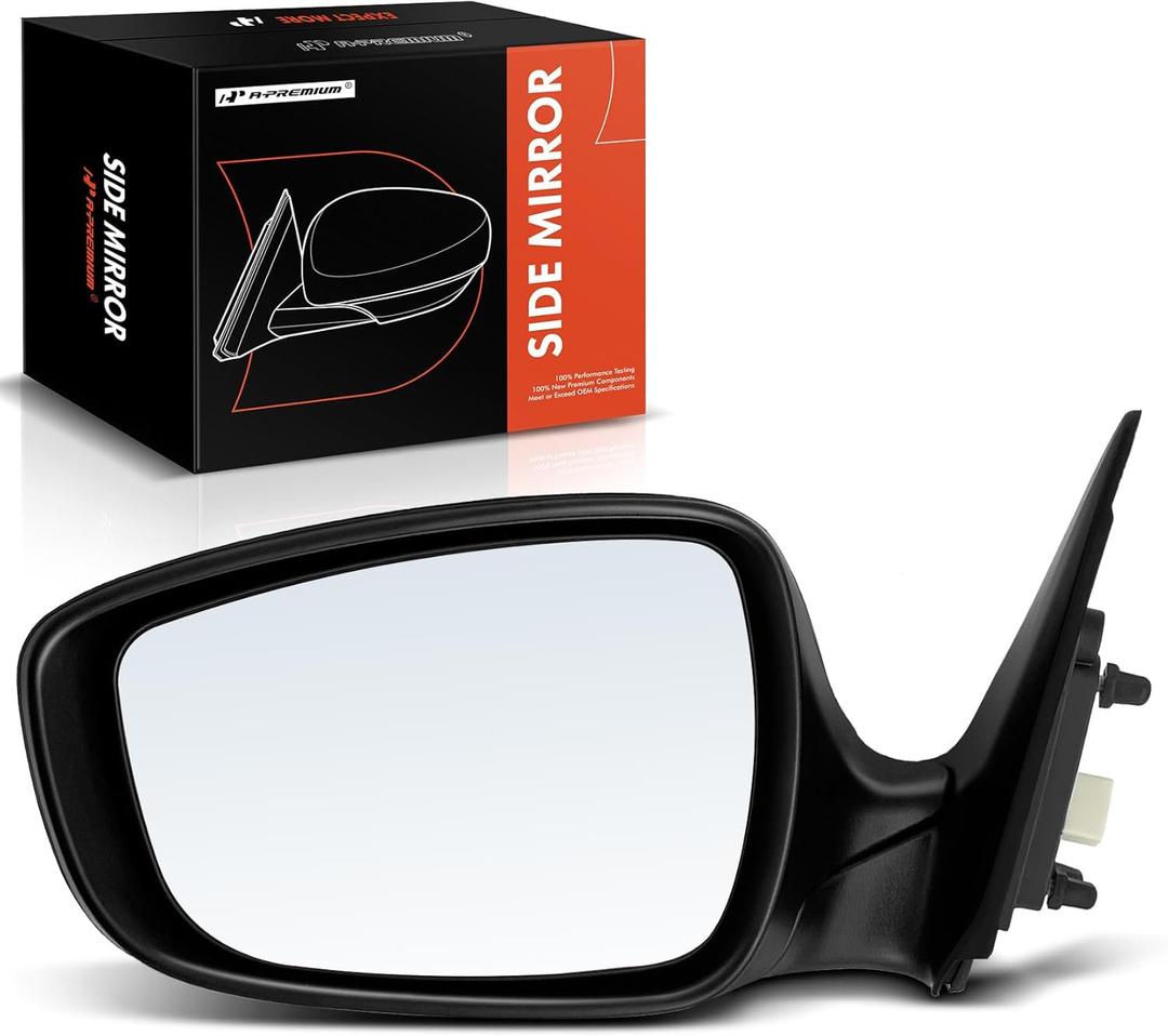 A-Premium Driver Side Power Door Mirror - Compatible with Hyundai Elantra 2011 2012 2013 - Heated Manual Folding Black Outside Rear View Mirror - Replace# 876103Y100