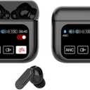 True Wireless ANC Noise Cancelling Earbuds with Bluetooth 5.4, LED Touch Screen, Deep Bass Stereo Sound, and Built-in Mic  Ideal for Gaming, Compatible with Android, iOS, Tablets, and Laptops.