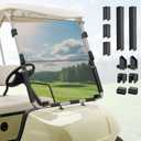 Panglong Fit Yamaha Windshield Tinted, Golf Cart 4MM Foldable Windshield with Clips Kit, Anti-UV Impact Resistant Windshield Suitable for 1995-2013 G14 G16 G19 Yamaha Models