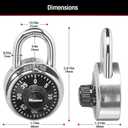 Master Lock Black Gym Locker Lock Combination Padlock, Indoor Combo Lock with Preset 3-Digit Code for Cabinets, Storage, 2 Pack, 1500T