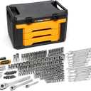 GEARWRENCH Mechanics Tool Set in 3 Drawer Storage Box, 257 Pc, 1/4 in 3/8 in and 1/2 in Drive, Metric/SAE | GW72XLCBMTS