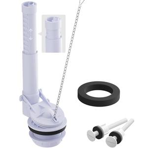 2-Inch Toilet Flush Valve Replacement Kit with Tank Bolts & Gasket, Adjustable Overflow Tube, Compatible with Kohler/American Standard & Most Two Piece Toilets, Easy DIY Installation