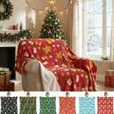6 Pack Christmas Throws Blanket Bulk Christmas Flannel Blanket Xmas Lightweight Throw Soft Warm Fluffy Plush Quilt for Living Room Couch Dorm, 40 x 50 Inches