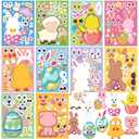 50 Sheets Easter Stickers For Kids, Make Your Own Bunny Stickers For Toddlers, Easter Basket Stuffers Easter Gifts for Kids, Easter Crafts With 4 Tattoos For Easter Game Activities Easter Party Favors, Set of 4