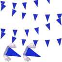 100 Feet Blue Pennant Banners Flags String Hanging Triangle Bunting Flags,Party Decorations for Grand Opening,Kids Birthday,Carnival,60 PCS