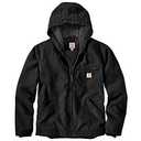 Carhartt mens Relaxed Fit Washed Duck Sherpa-lined Jacket Work Utility Outerwear, Black, XX-Large US
