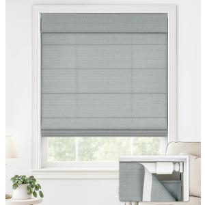 LazBlinds No Drill Roman Shades for Windows, Cordless Light Filtering Window Shades with UV Protection, Polyester Fabric for Bedroom & Living Room, 36" W x 64" H, Grey
